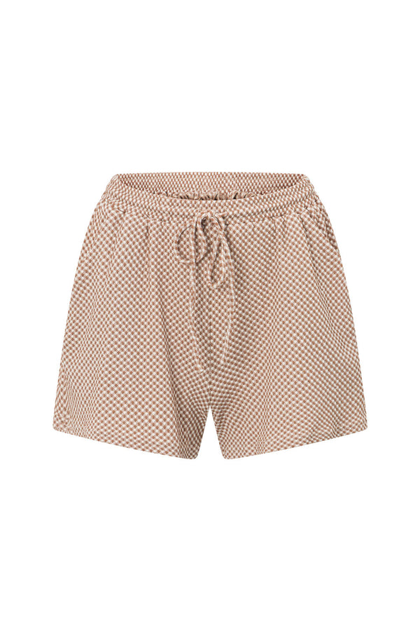 Brown Elastic Drawstring Marah Shorts