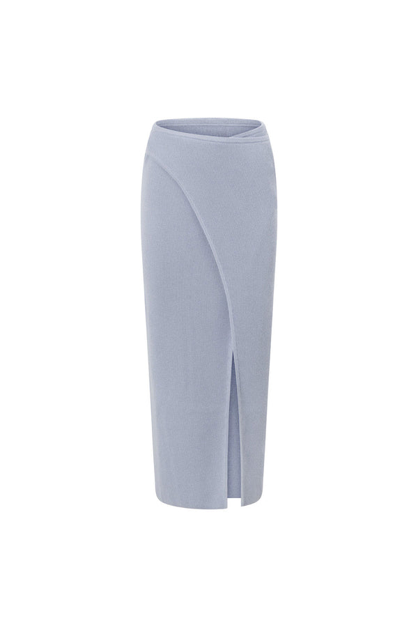 Blue Front Split Wrap Maxi Bridget Skirt
