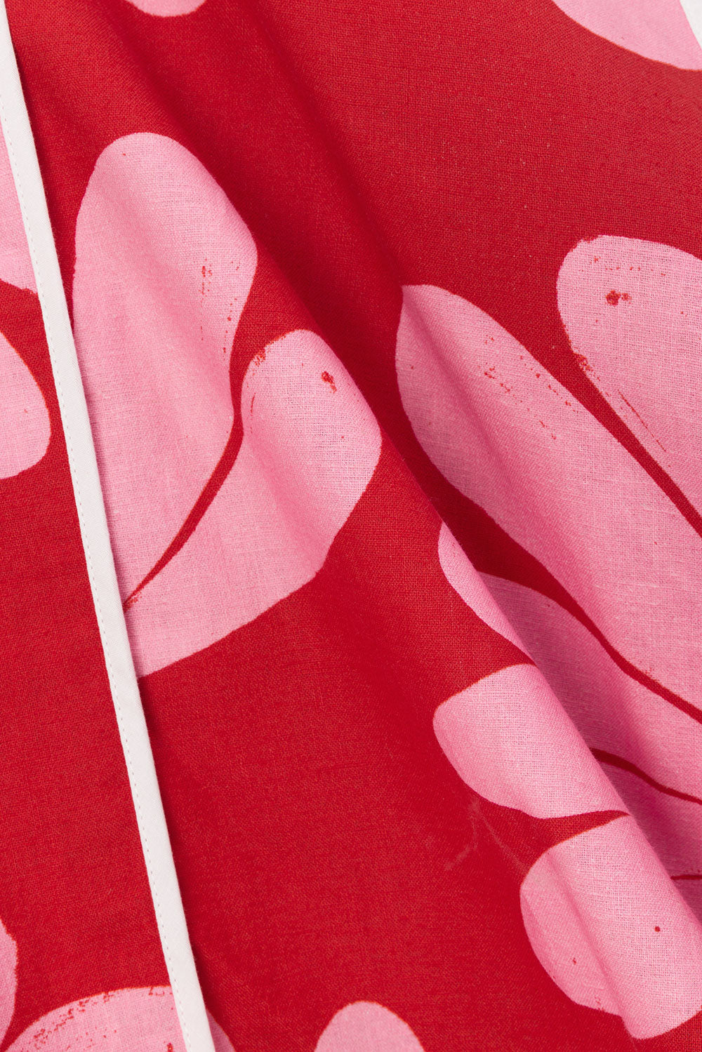 Veronica Flounce Long Sleeve Mini Dress - Pink White Daisy Red Print