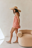 Peach Elastic Drawstring Jetta Shorts