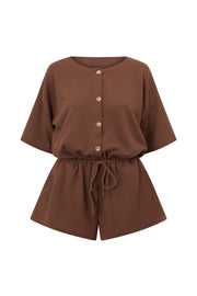 SAMPLE-Juniper Playsuit - Chocolate