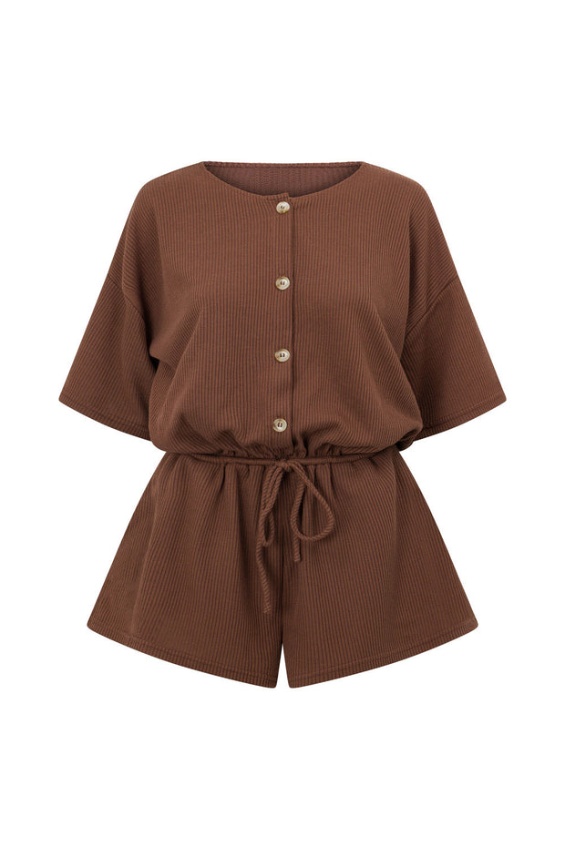 SAMPLE-Juniper Playsuit - Chocolate