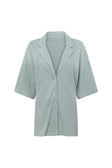 Mallory Button Up Top - Green Stripe