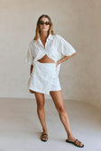 White Cheesecloth Wrap Mini Banks Skirt