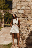 White Cut Out Mini Verana Dress
