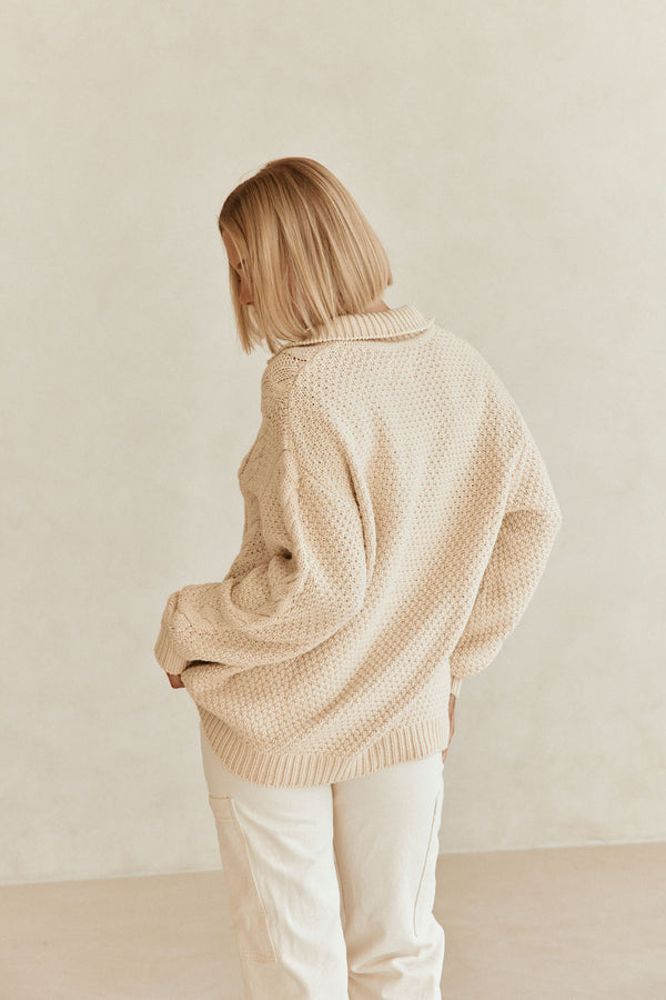 Cream Knit Long Sleeve Karla Top