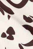 Cream Floral Fleur Lines Print V Neck Mini Amaya Dress