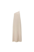 Jayden Split One Shoulder Maxi Dress - Tan & White