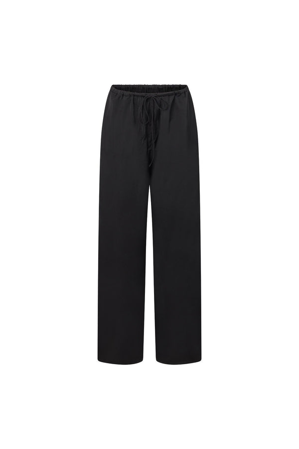 Adeline Elasticated Silk Pants - Black