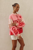 Pink Terry Oversized Vintage 1/4 Zipper Lovina Sweater