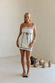 White Removable Strap A Line Mini Palais Dress