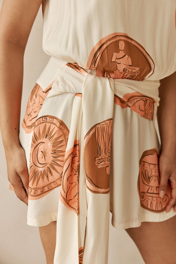 Cream Nomisma Sea Shell Waist Tie Mini Andie Dress