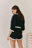 Black Collar V Neck Sammi Playsuit