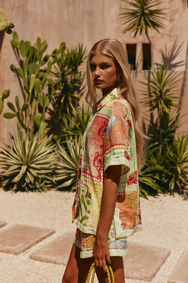 El Jardin Print Button Up Estella Shirt