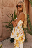 White Agalia Floral Print Strappy A Line Lorde Top