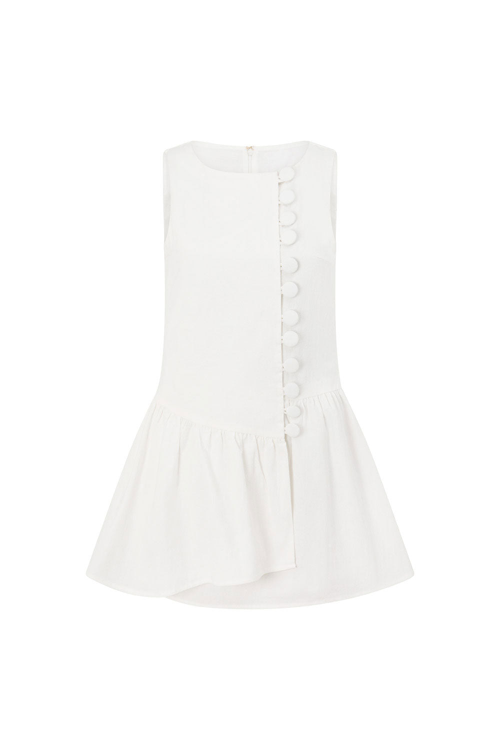 White Button-Up Mini Alfresco Dress