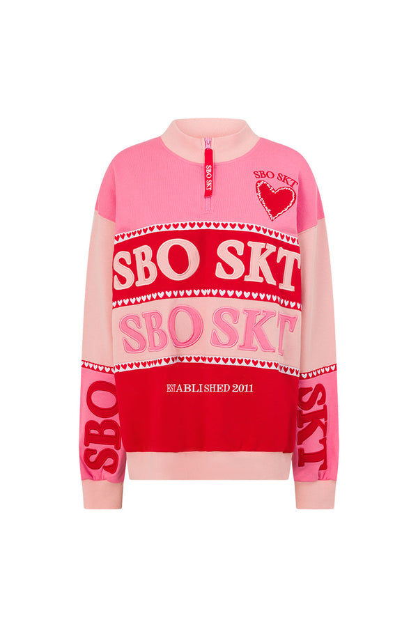 Pink Terry Oversized Vintage 1/4 Zipper Lovina Sweater