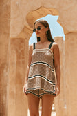 Brown Crochet Knit Cami Eleza Top