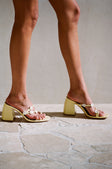 Strappy Daisy Block Mules / Heels - Butter