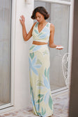 Euphoria Tie Top - Blue Green White