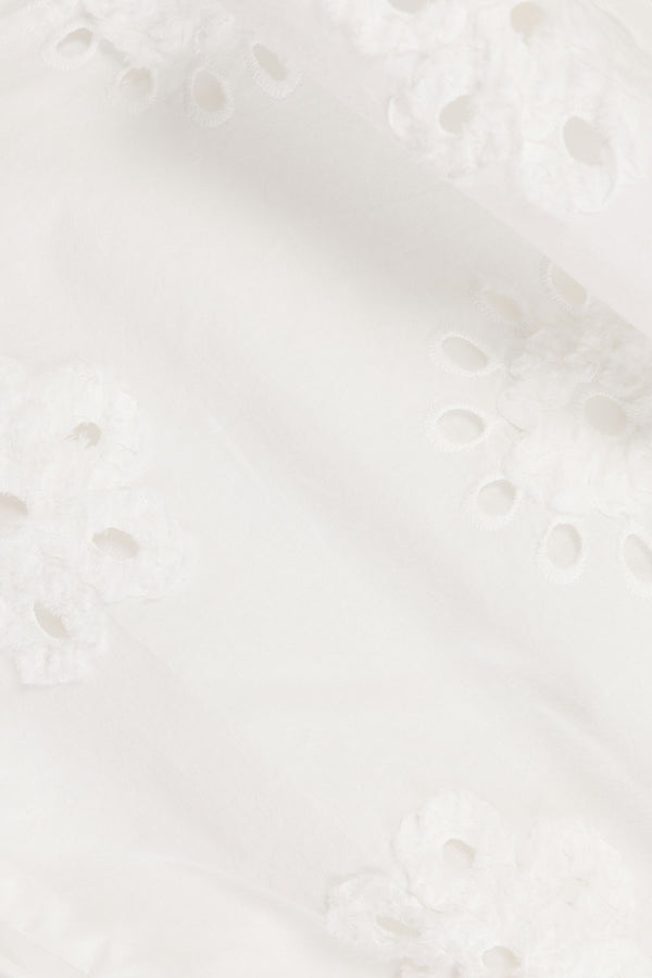 White Broderie Elastic Drawstring Aveline Shorts