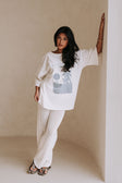 Britta Top - White, Blue