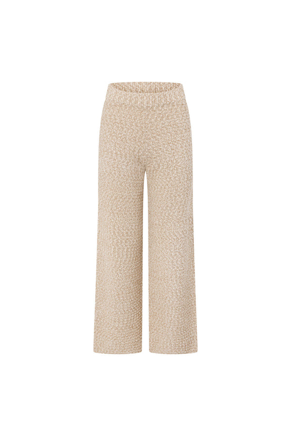 Tan Knit High Waist Soha Pants