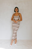 SAMPLE-London Knit Dress - Cocoa Stripe