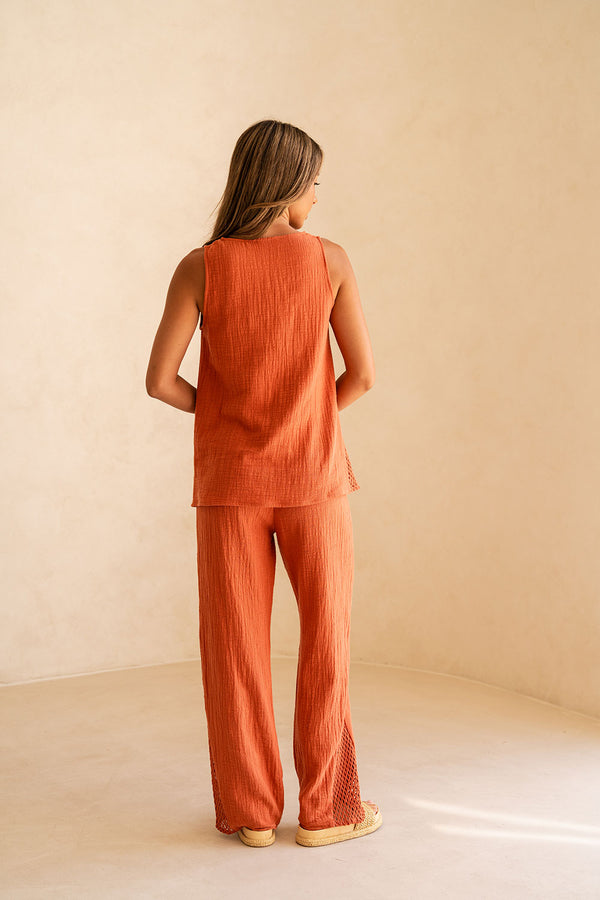 Blood Orange V Neck Dita Top