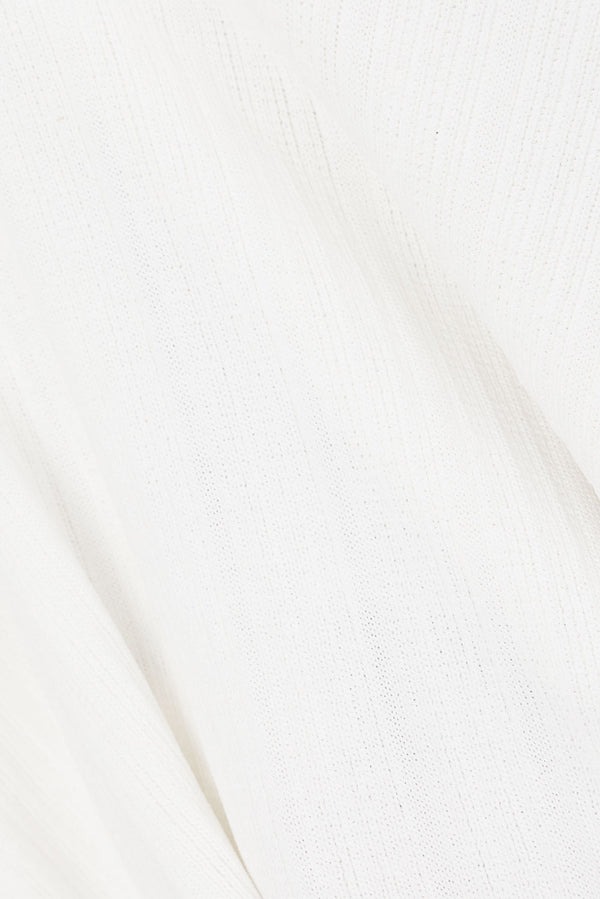 White Long Sleeve V Neck Collar Pocket Adair top