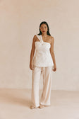 White Cotton One Shoulder Vivia Top