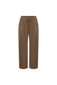 Chocolate Brown High Waist Elastic Drawstring Zen Pants