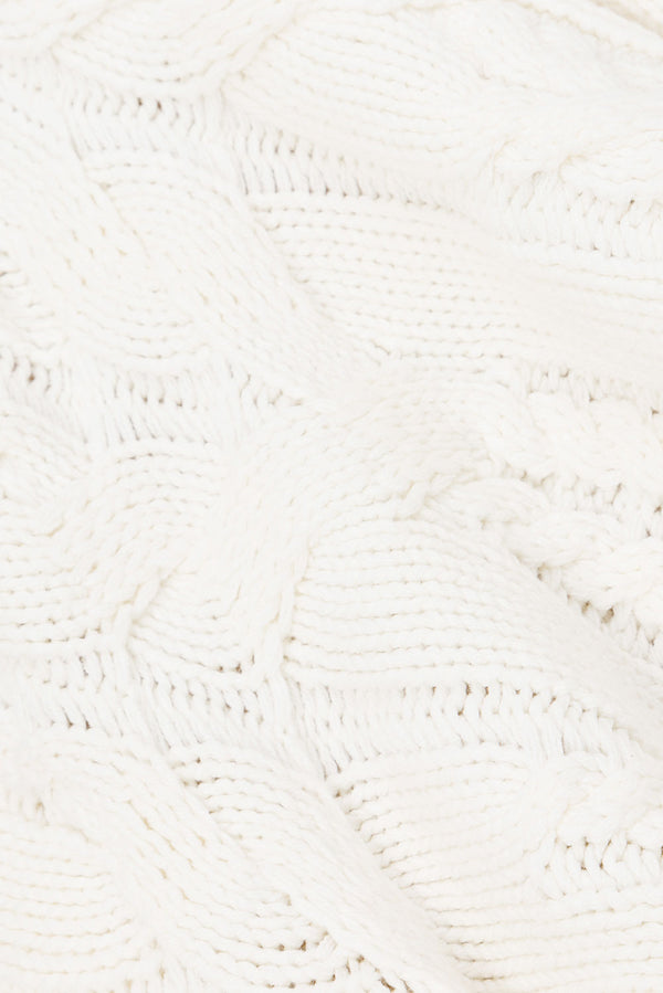 Paquita Button Up Knit Sweater - White