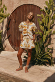 White Agalia Floral Print Button Up Jara Blouse
