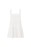 Eli Thin Strap Button Up Mini Dress - White