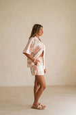 Pink Petal Patch Print Button Up Seona Top