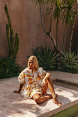 White Agalia Floral Print Belted Jara Shorts