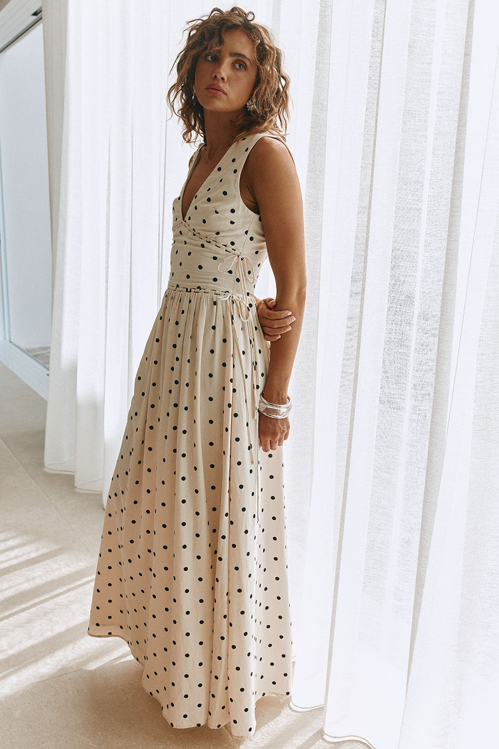 Franci Dress - Cream Speck