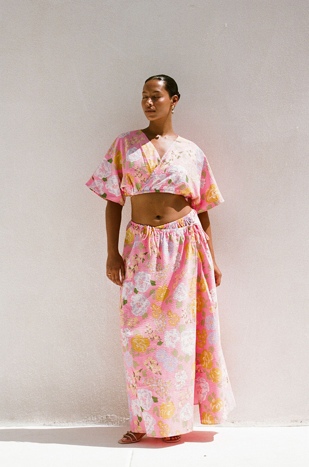 Naya Wrap Maxi Skirt - Pink