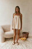 Beige Strapless Ruched Toni Top