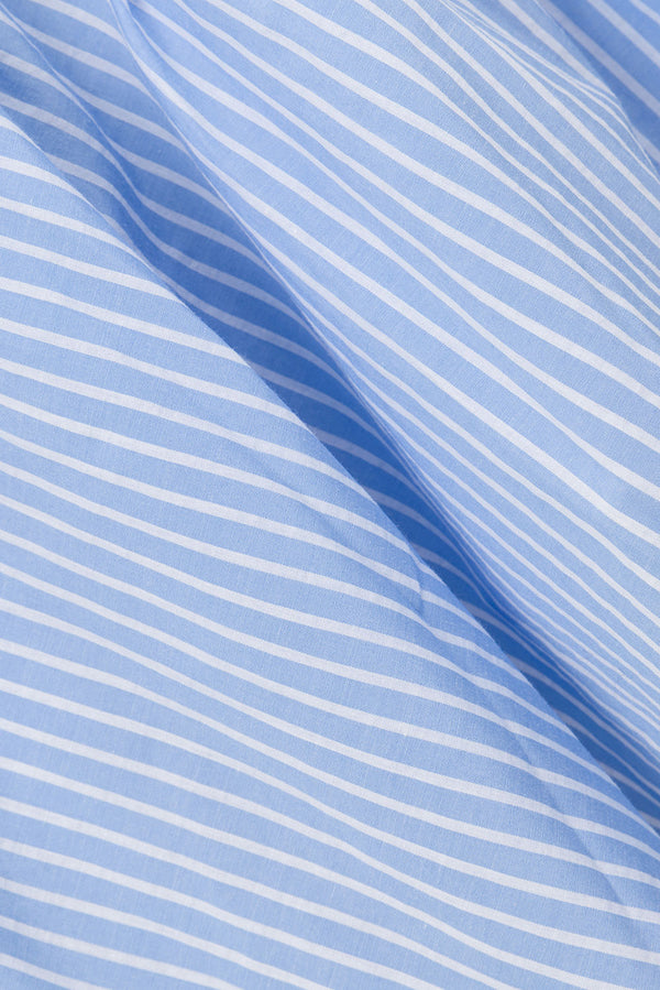 Naloo Long Sleeve Tie Mini Dress - Blue, White Stripe