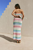 Pastel Stripe Crochet Knit Maxi Damaris Skirt