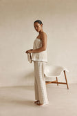 Beige Vintage Lace Detail Strapless Millie Top