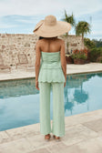 Mint Green Crochet Knit Strapless Panel Kama Top