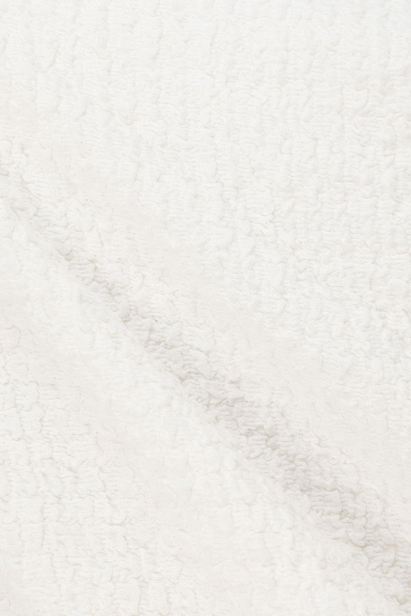 White Textured Boxy Adora T Shirt Top