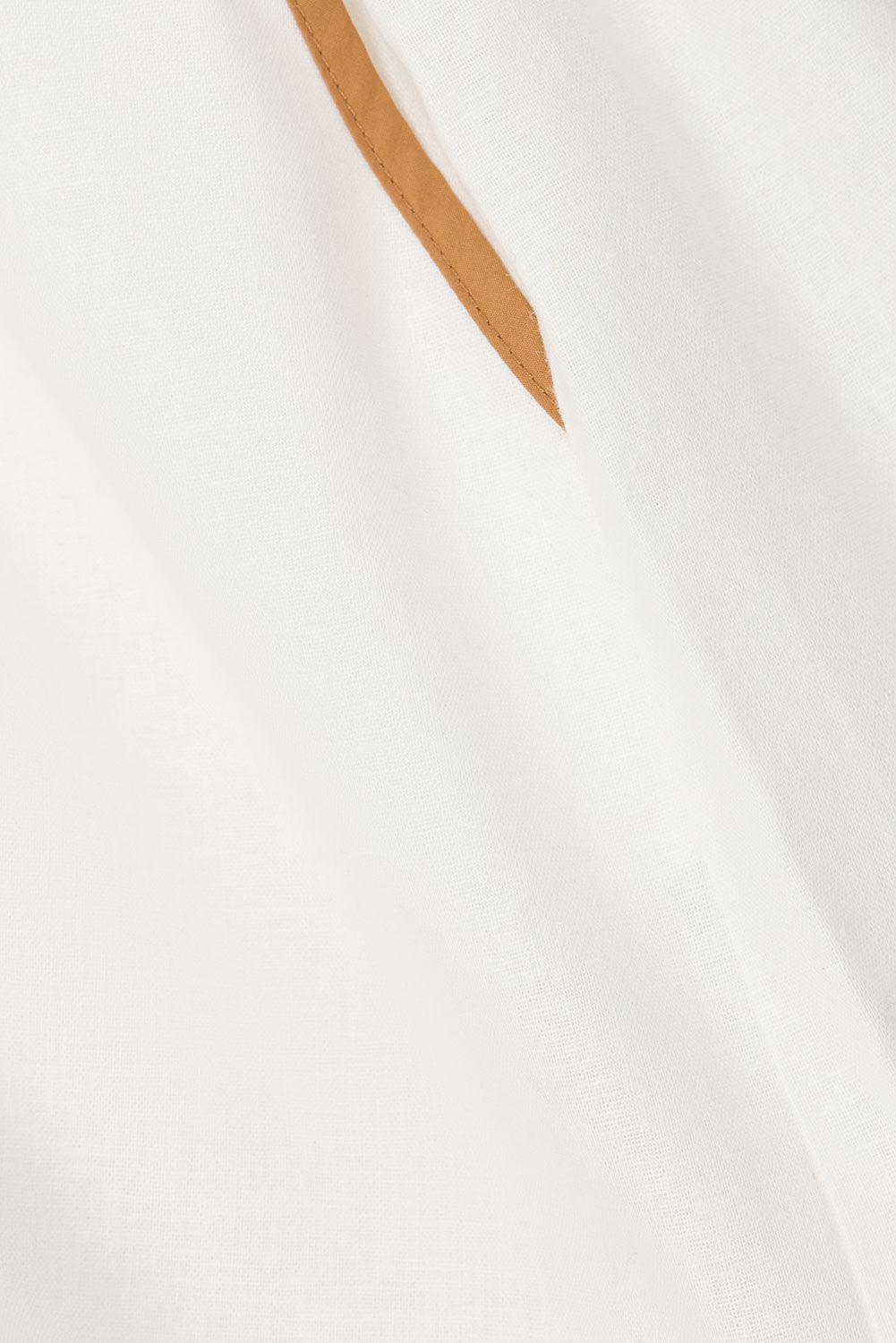 White Linen-Cotton Elastic Drawstring Jayne Shorts