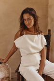 Ivory Suiting Asymmetric Naomi Top