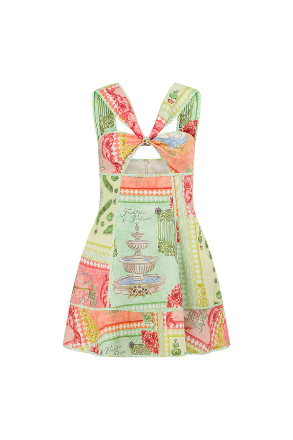 El Jardin Print Halter Mini Natalya Dress