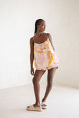Jetta Top - Hibiscus Pink Orange Floral