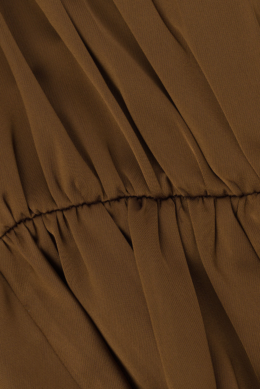 Brown Ruched Panelled Front Tie Juliette Top